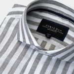 egyptian linen grayampwhite gy stripe 1cm cutaway collar shirt dgrie 2