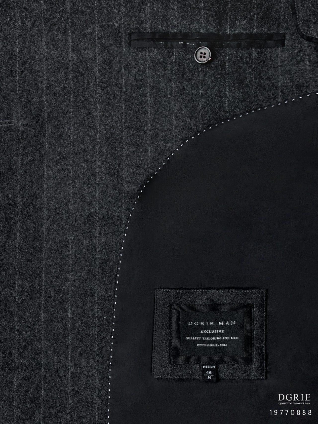 LINE ALBUM sku 19770888 dark gray double breasted stripe ๒๔๐๔๒๒ 2