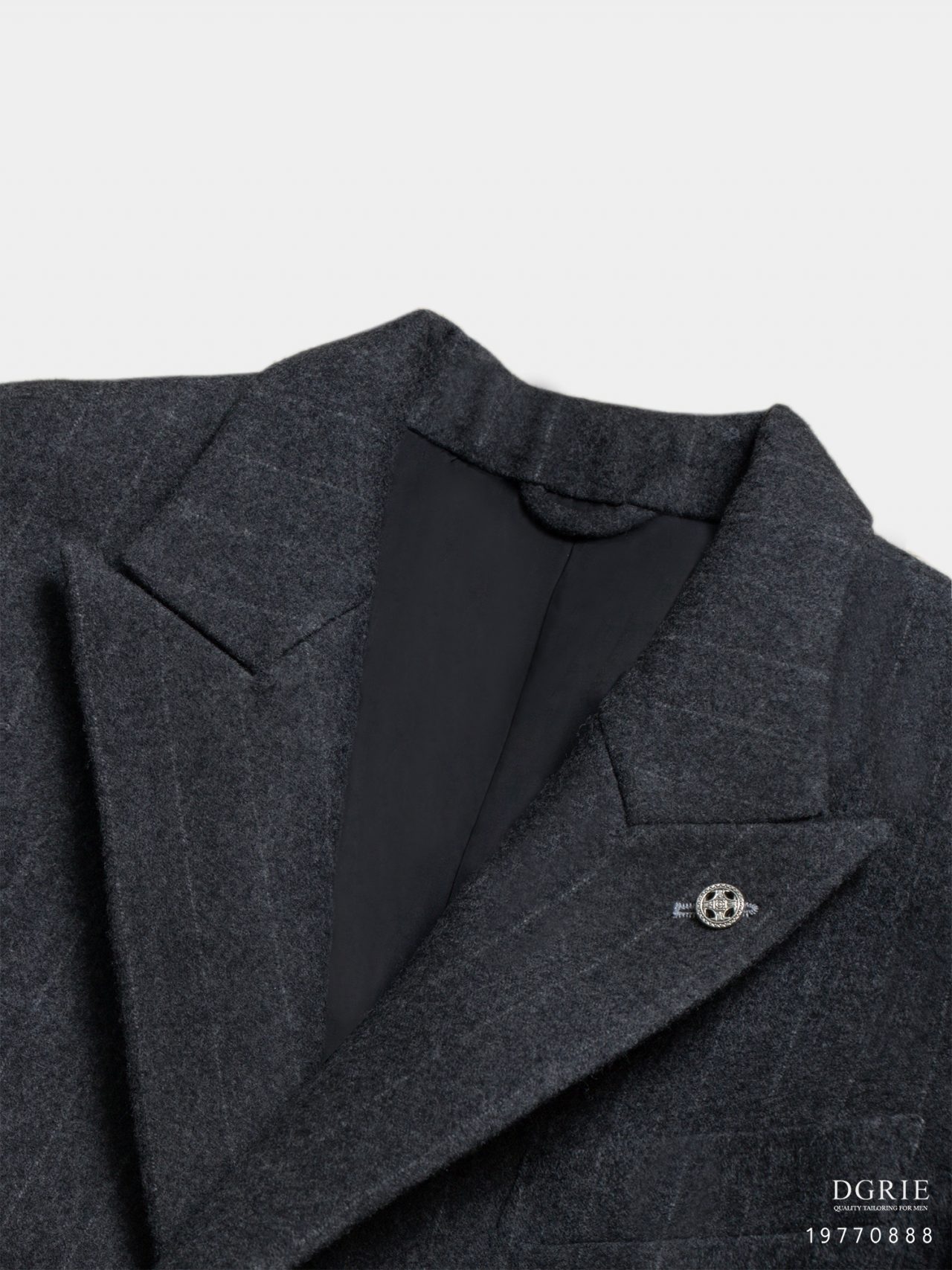 LINE ALBUM sku 19770888 dark gray double breasted stripe ๒๔๐๔๒๒ 5