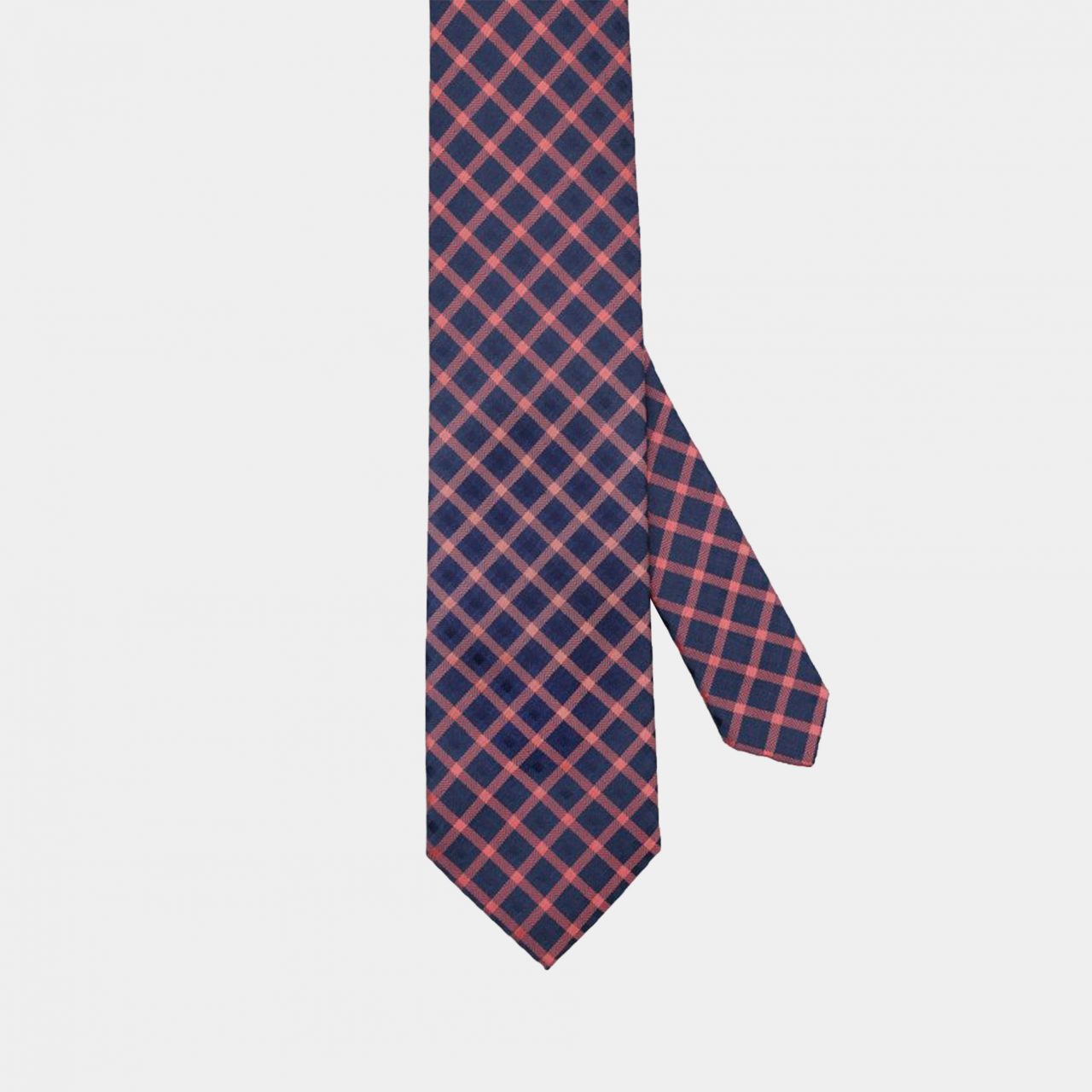 dark blue check red necktie dgrie