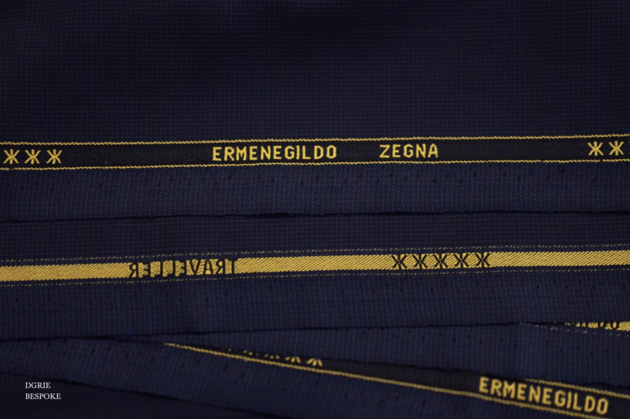 Zegna Navy Textured Custom Jacket: Made in italy