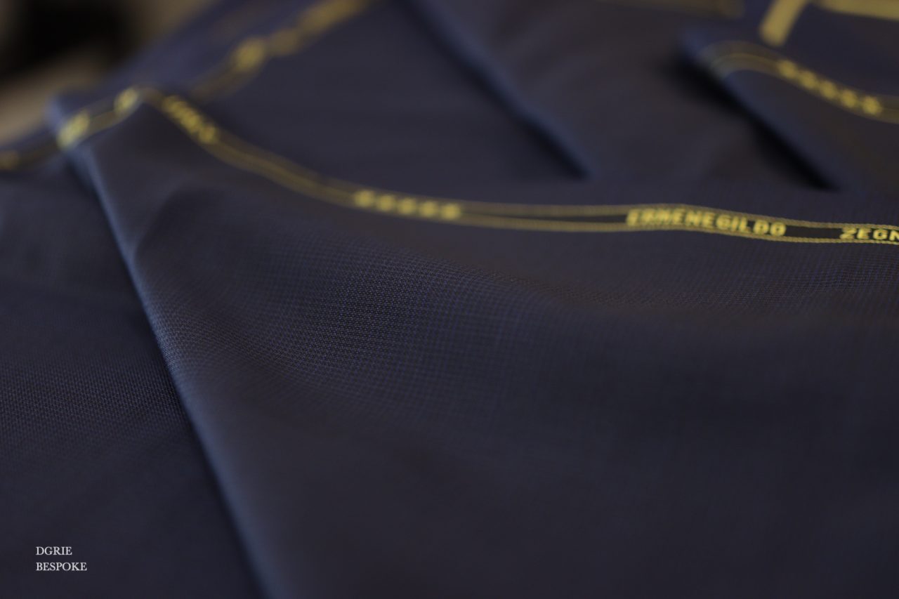 Zegna Navy Textured Custom Jacket: Made in italy