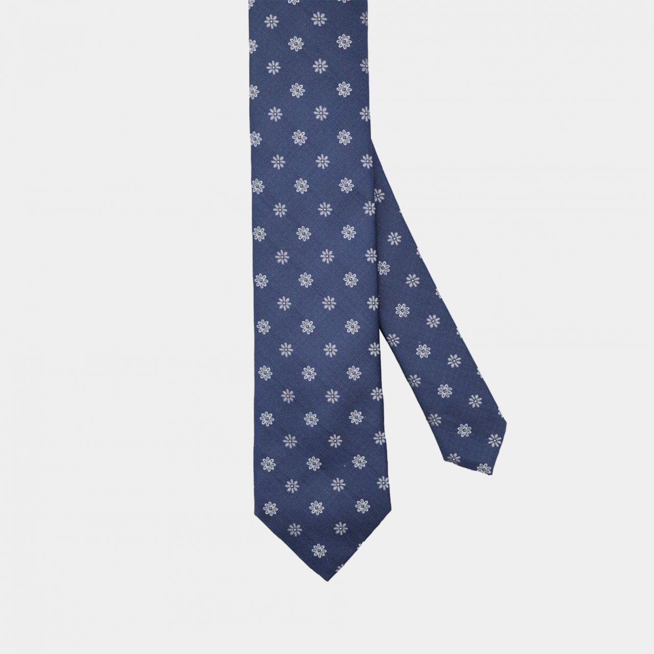 navy texture flower necktie dgrie