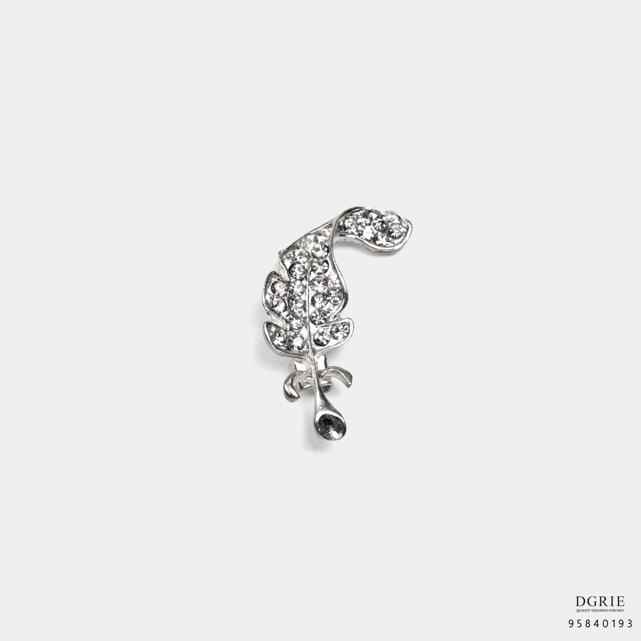 silver diamond leaf brooch dgrie 1
