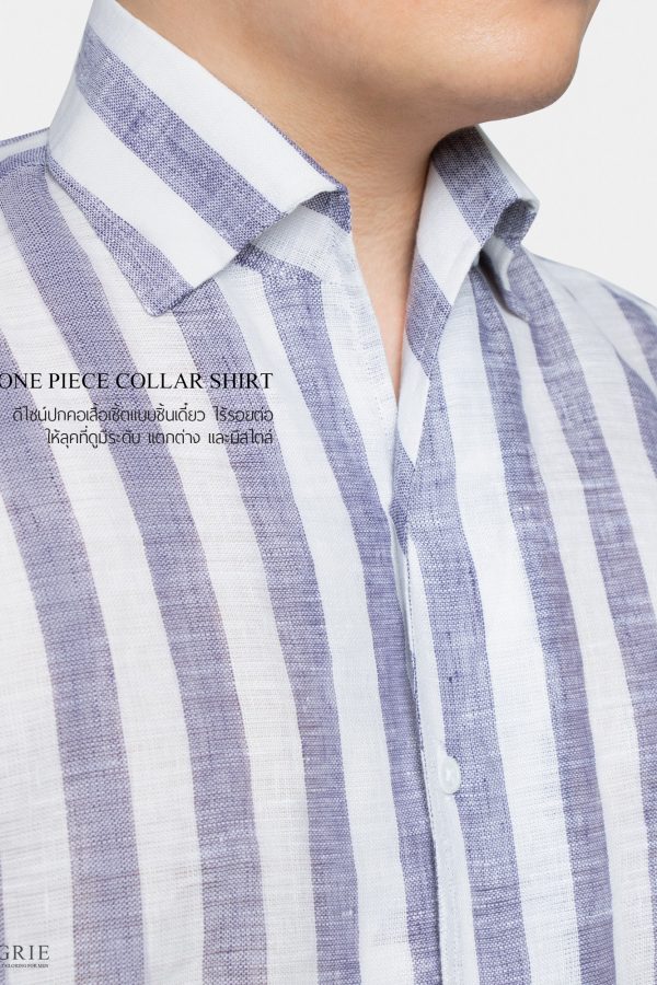 heavy navy stripe linen shirt dgrie