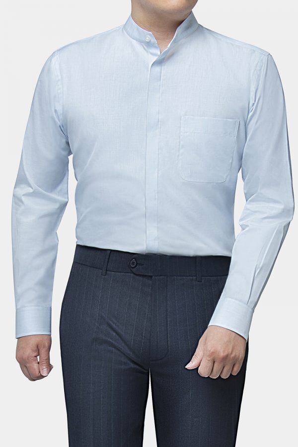 little window mandarin blue shirt dgrie