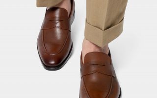 cognac premium penny loafer shoes dgrie 1