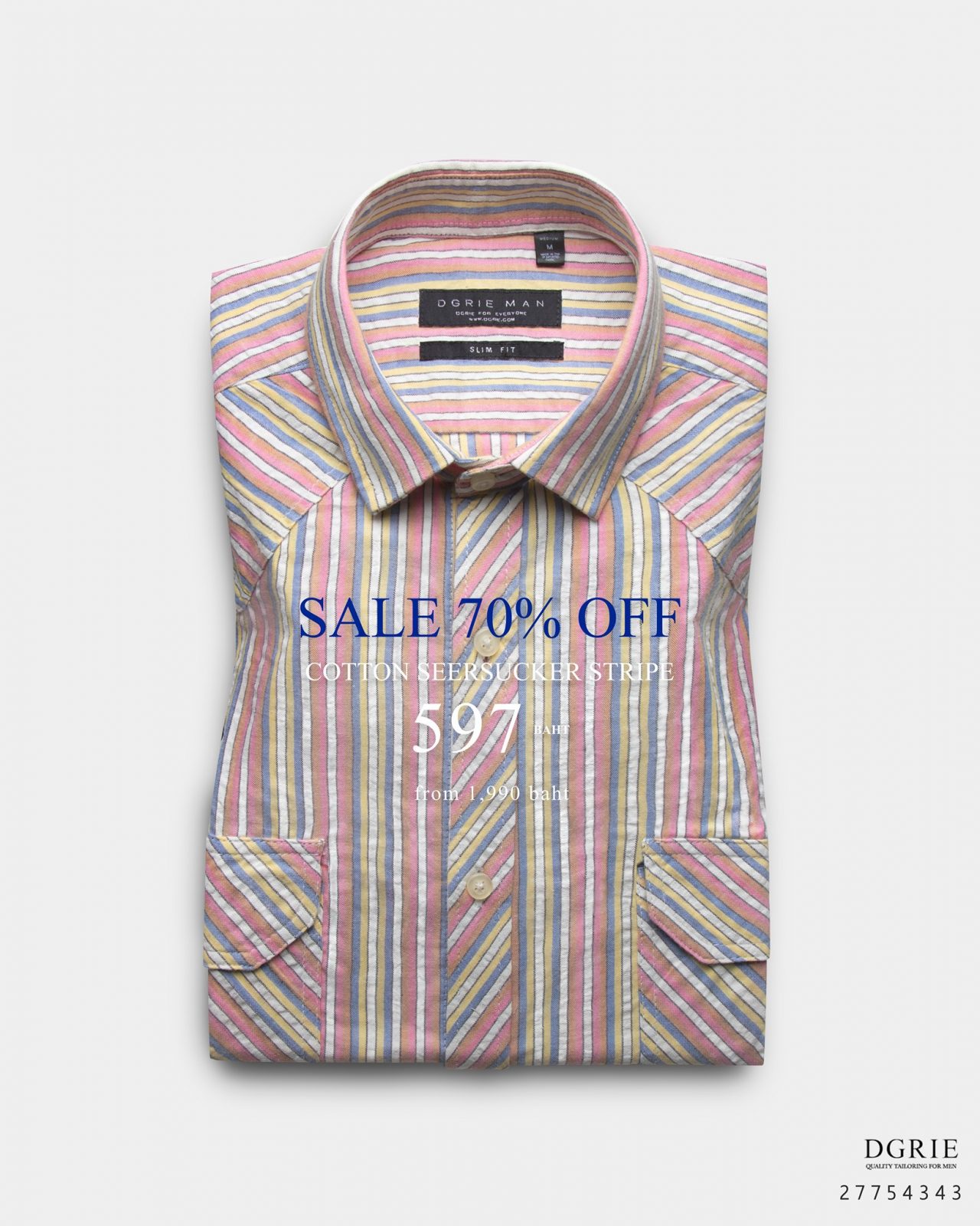 cotton fancy stripe pinkyellow 2pocket outlet dgrie