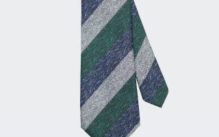greenampnavy three tone awmimh stripe necktie dgrie