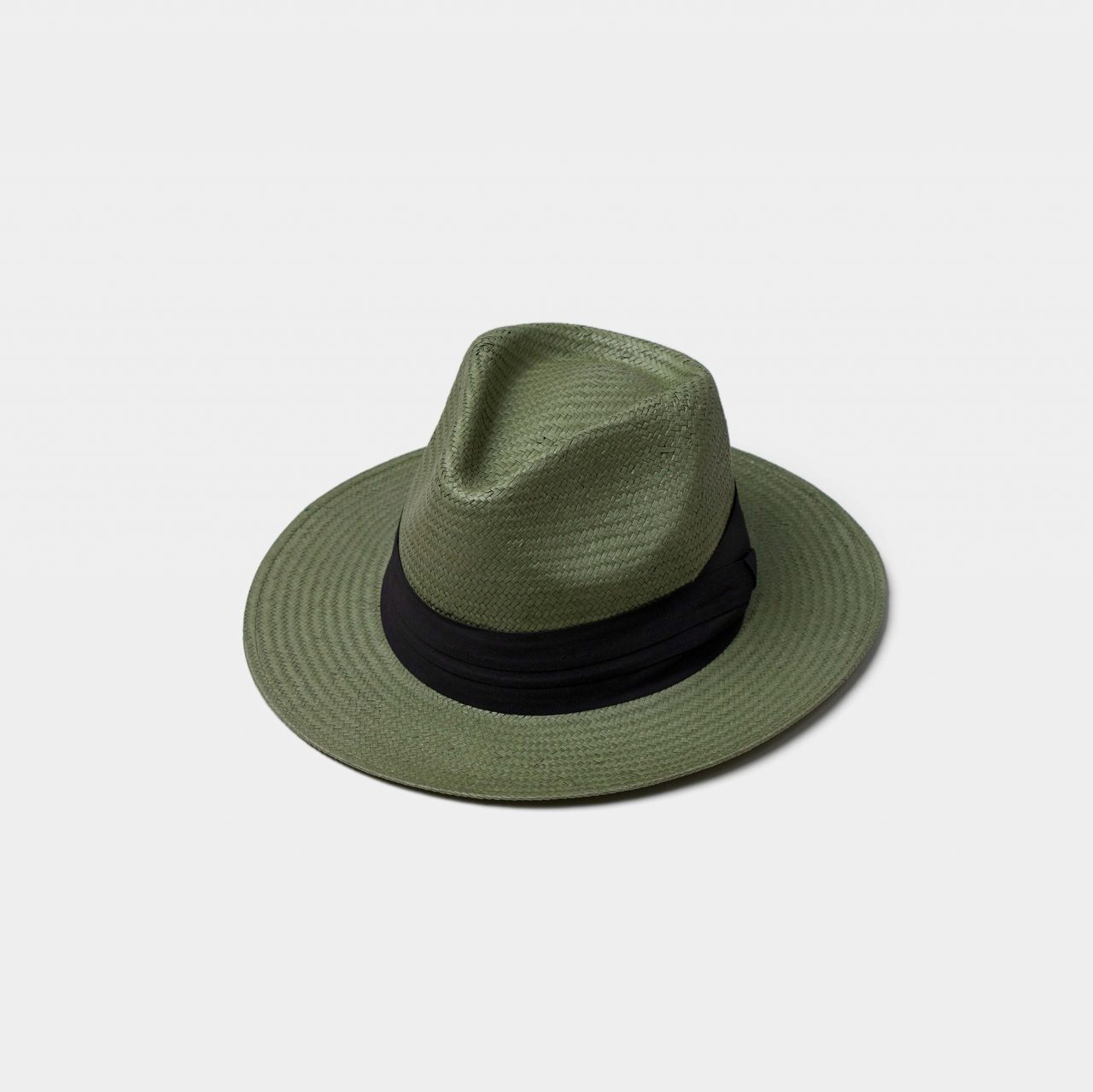 fedora olive green black ribbon hat dgrie