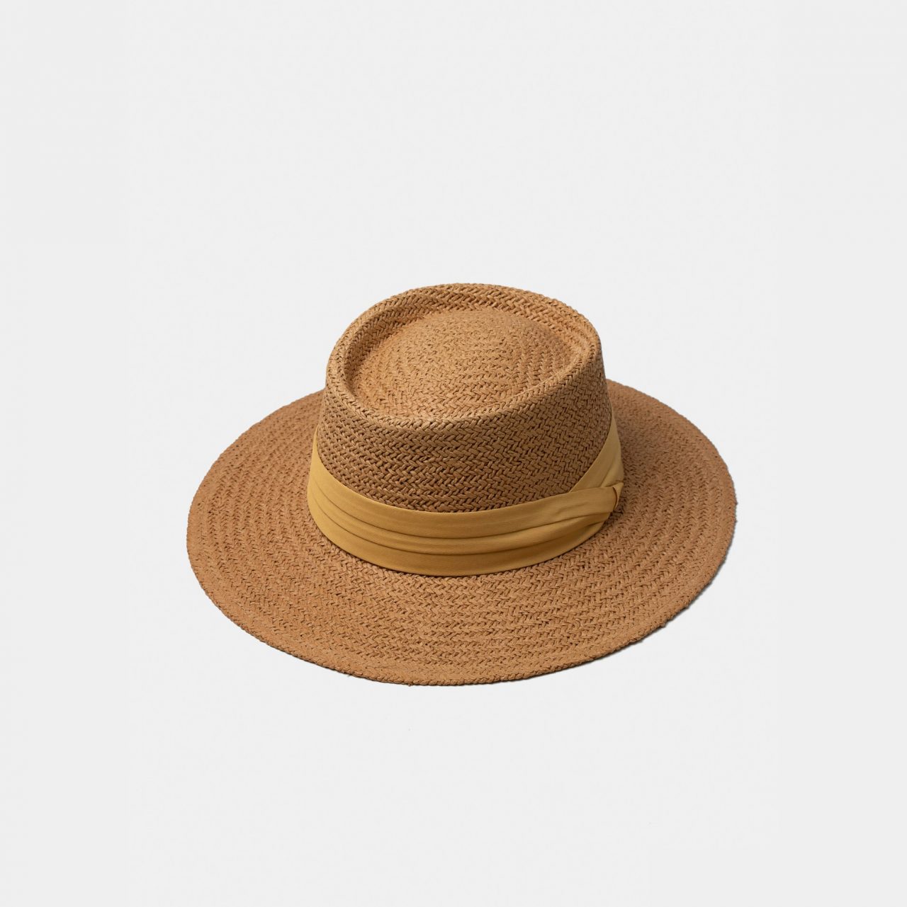 panama weave yellow ribbon hat dgrie