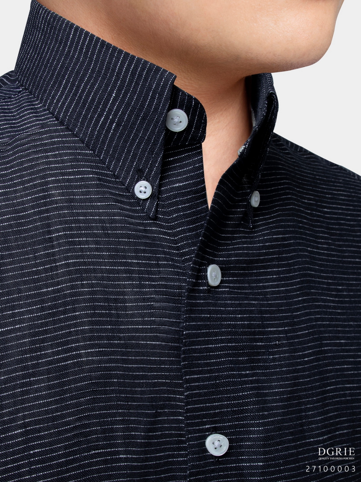 dgrie irish linen dark navy white stripe shirt dgrie 3