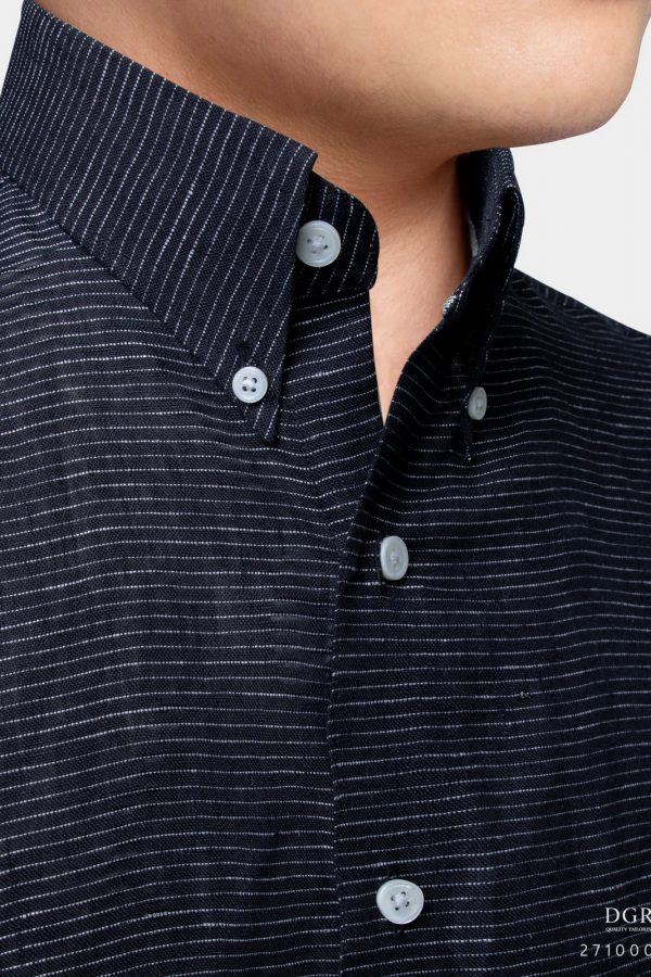 dgrie irish linen dark navy white stripe shirt dgrie 5