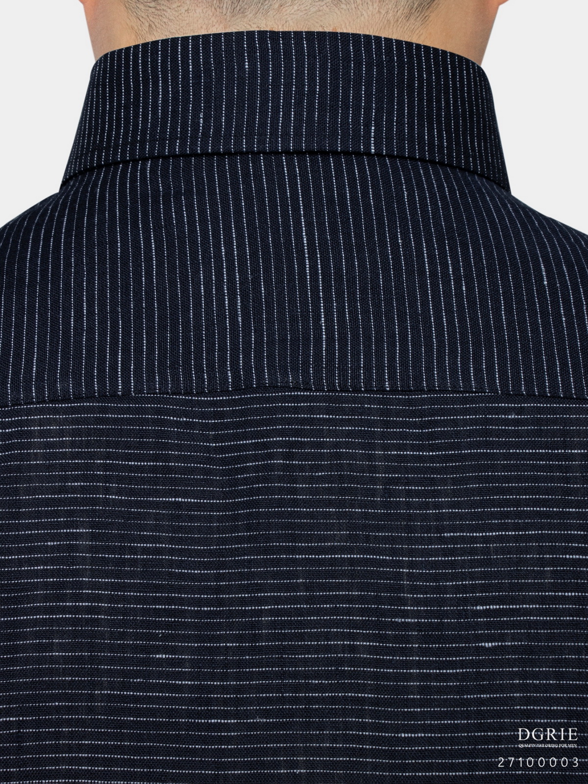 dgrie irish linen dark navy white stripe shirt dgrie
