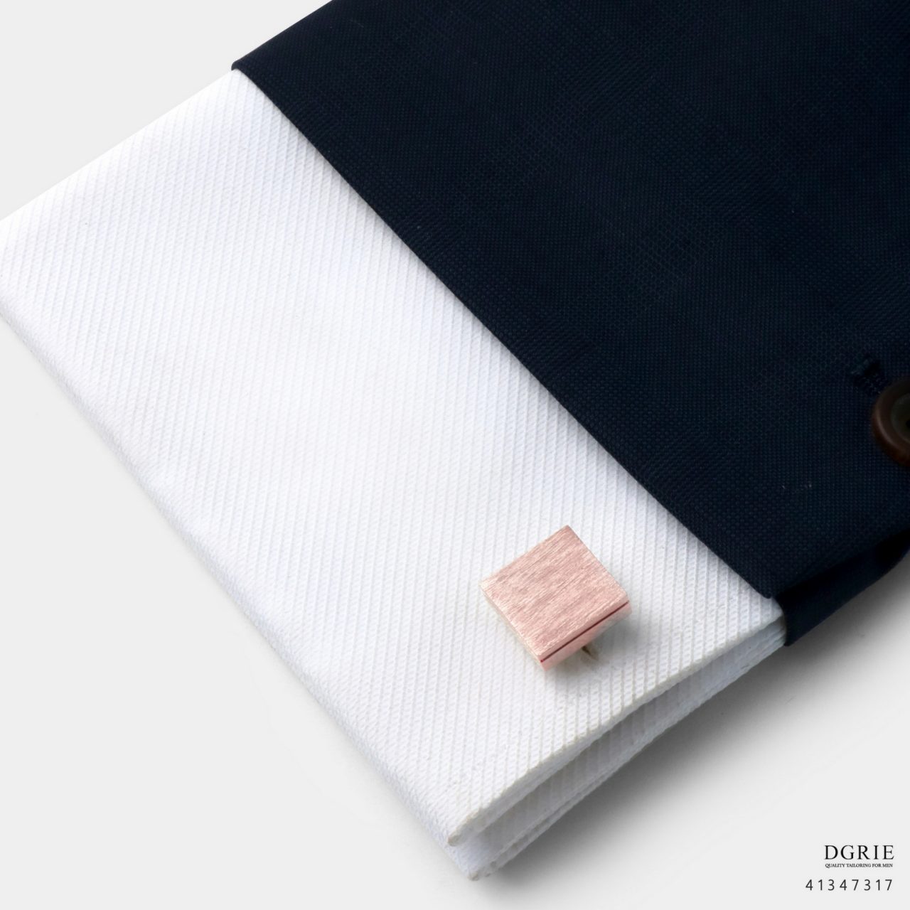 square pink gold polished pattern cufflink dgrie