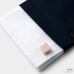 square pink gold polished pattern cufflink dgrie
