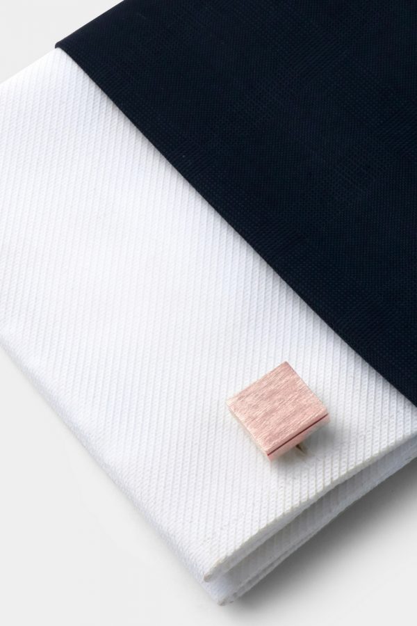 square pink gold polished pattern cufflink dgrie