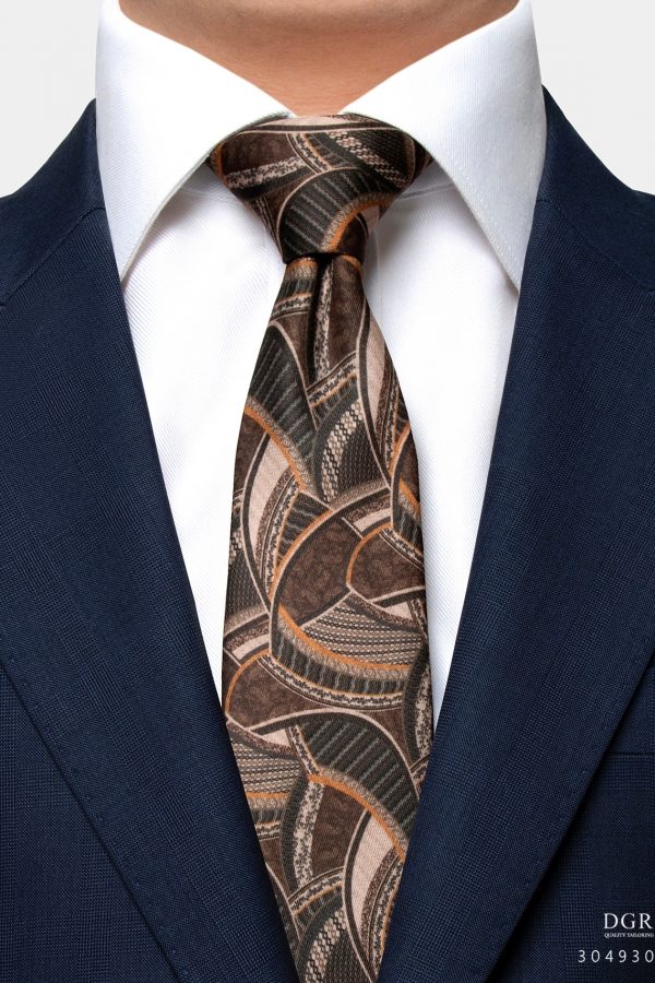 brown pim pattern necktie dgrie 3