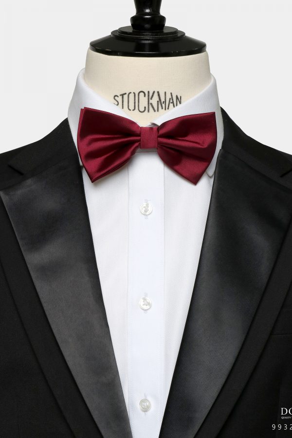 burgundy silk bowtie dgrie 1