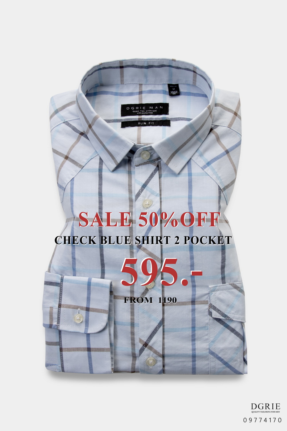 check blue shirt 2 pocket 2 outlet dgrie