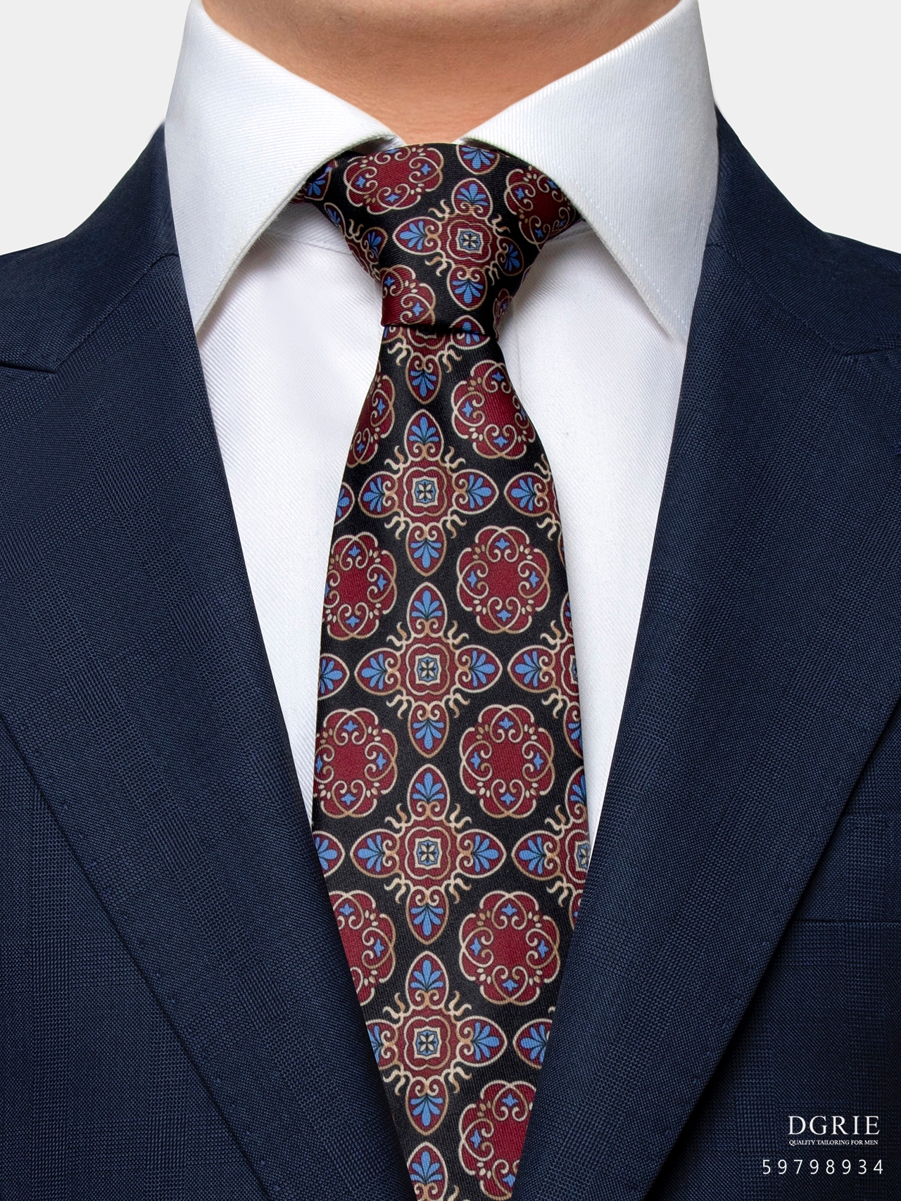 premium geen flower red necktie dgrie 5