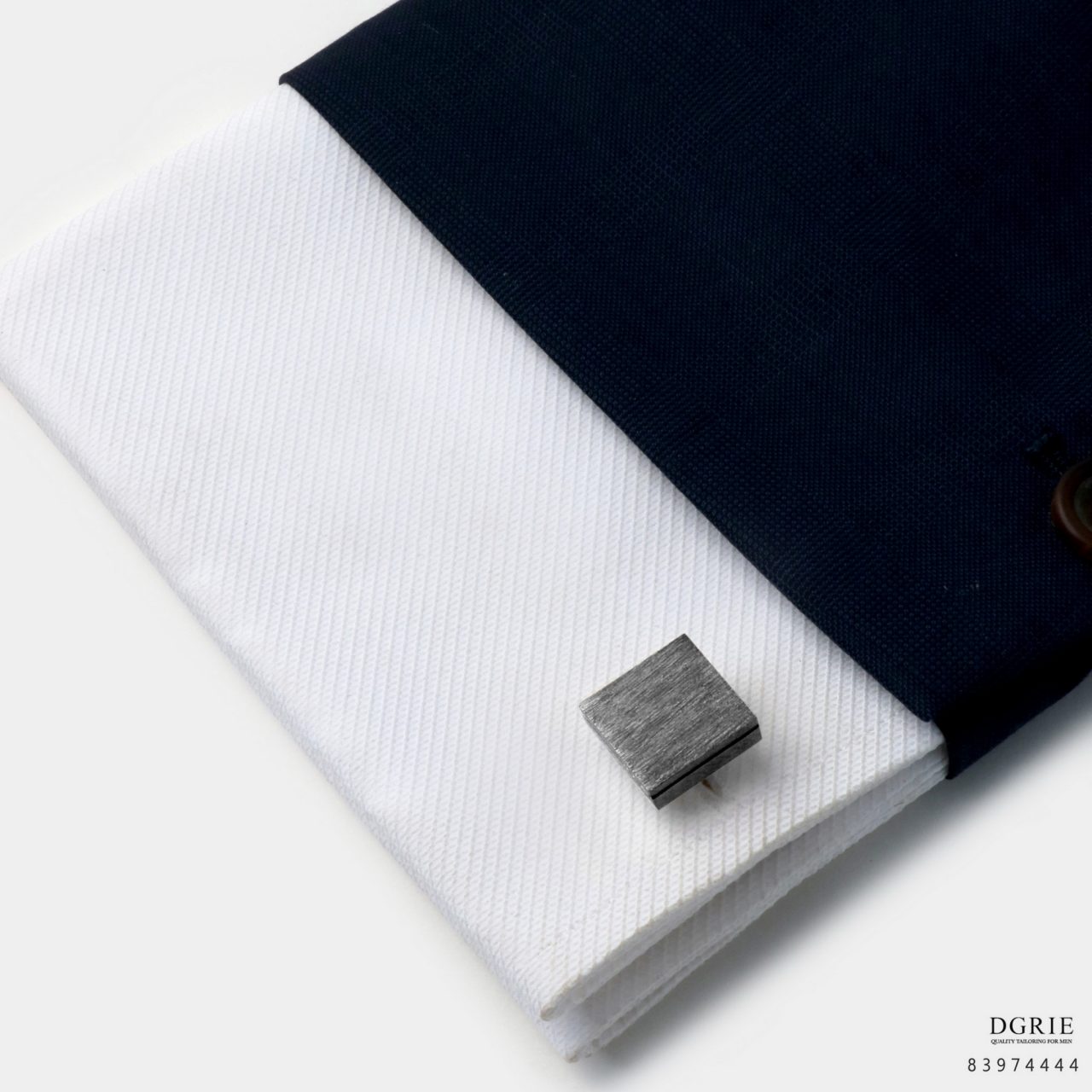 square black oxide polished pattern cufflink dgrie