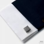 square black oxide polished pattern cufflink dgrie
