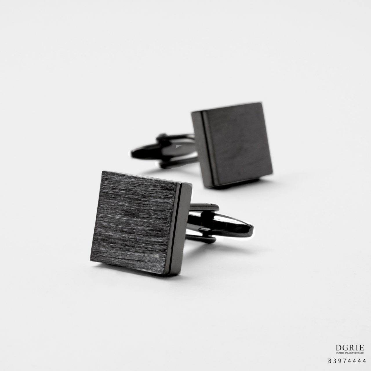 square black oxide polished pattern cufflink dgrie 3