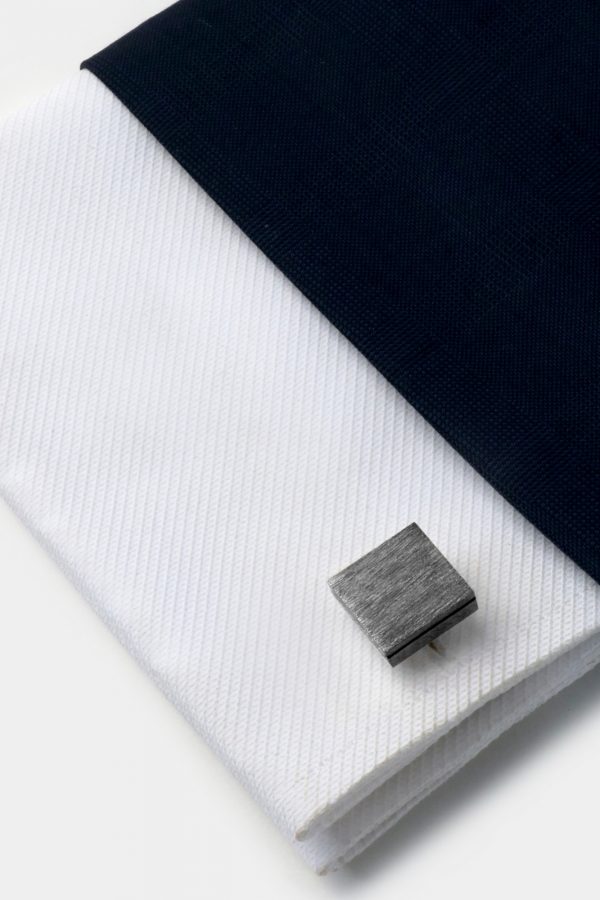 square black oxide polished pattern cufflink dgrie