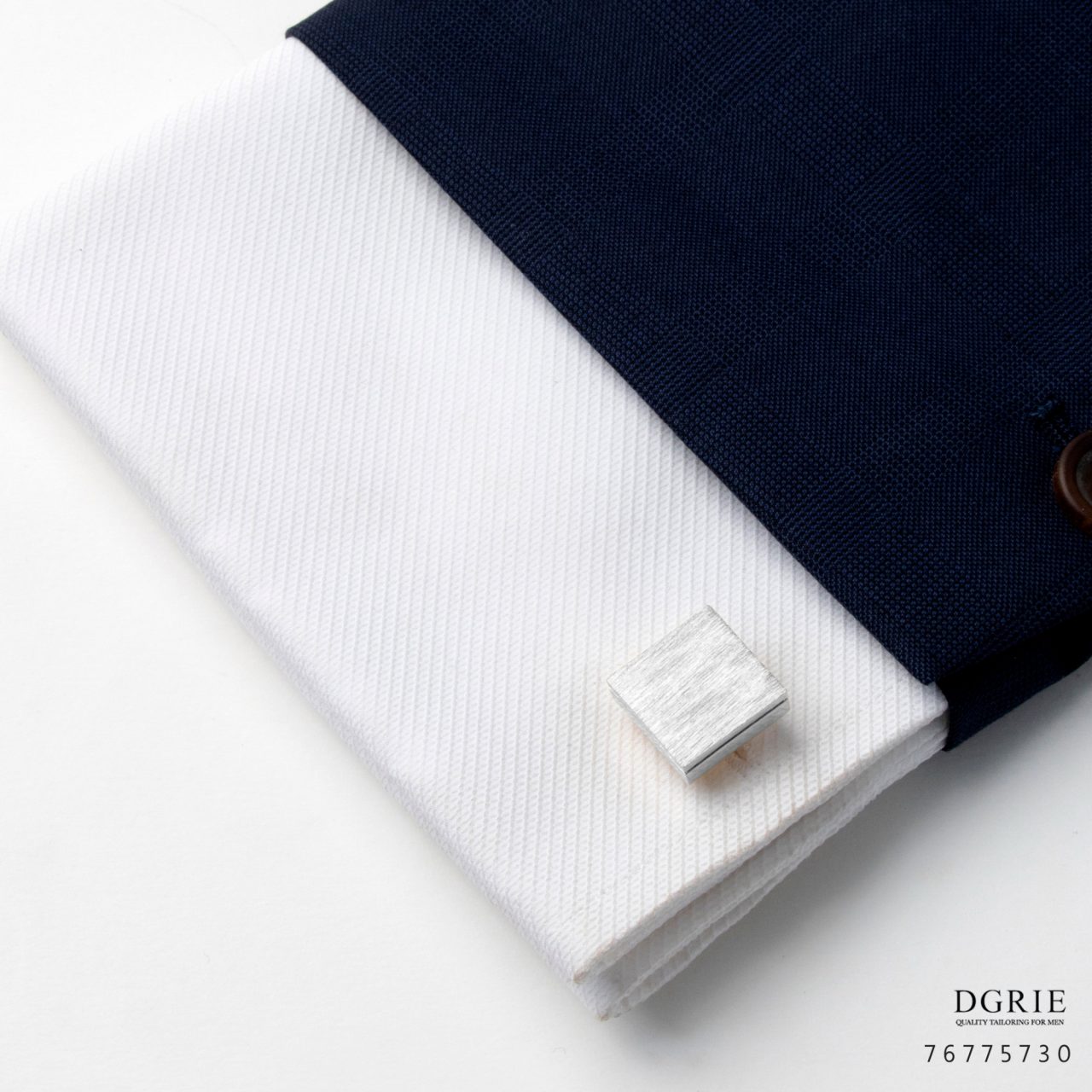 square sliver polished pattern cufflink dgrie