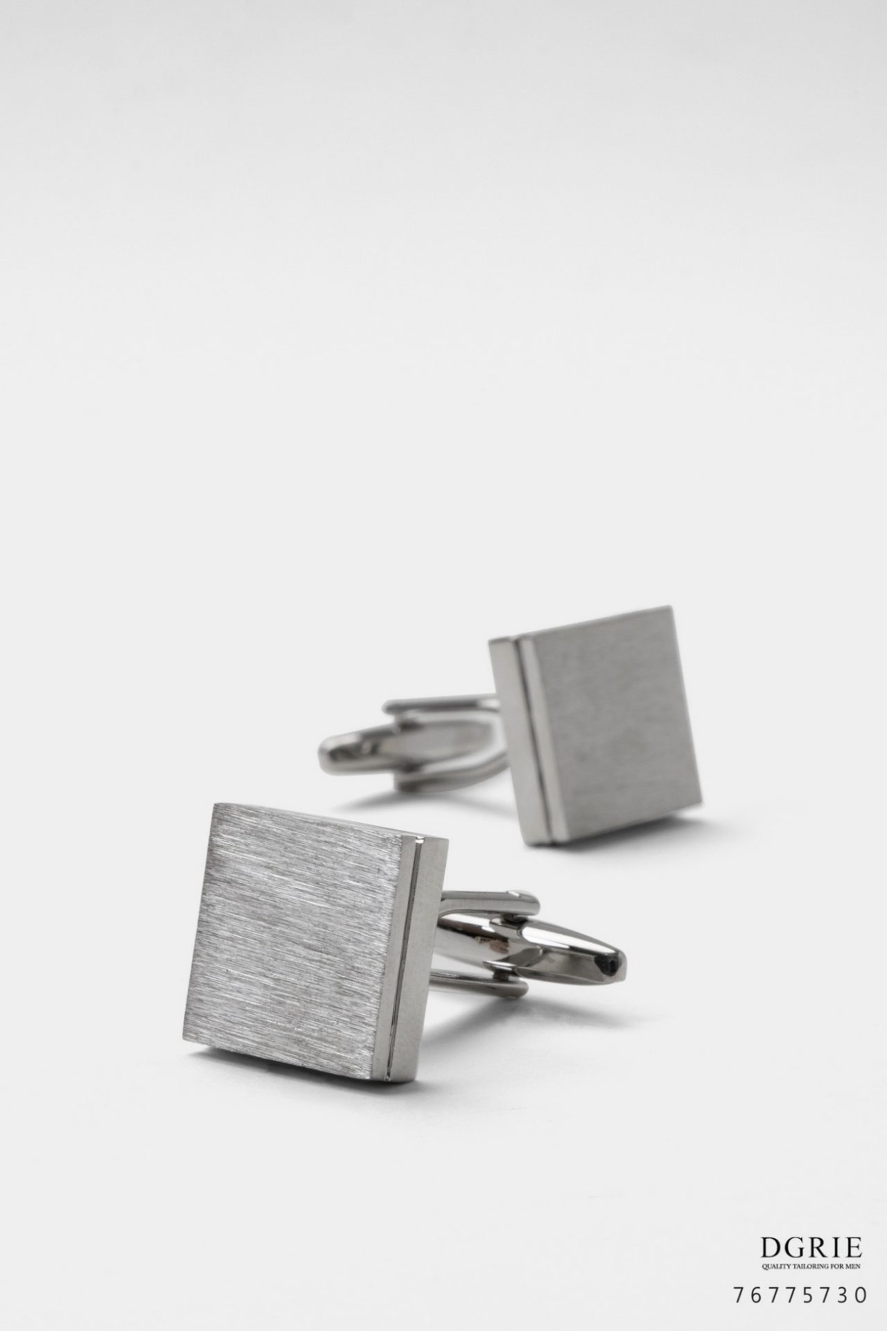 square sliver polished pattern cufflink dgrie 3