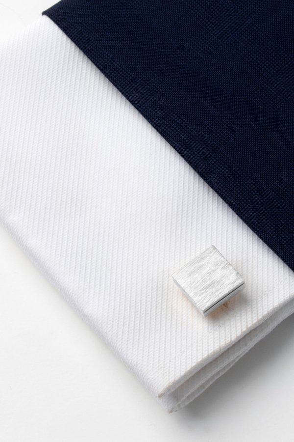 square sliver polished pattern cufflink dgrie