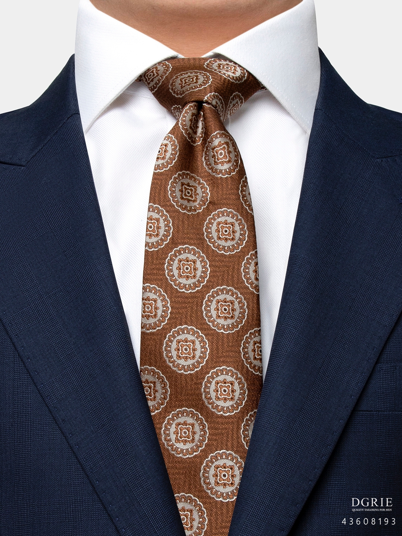 tawny brown flower necktie dgrie 3