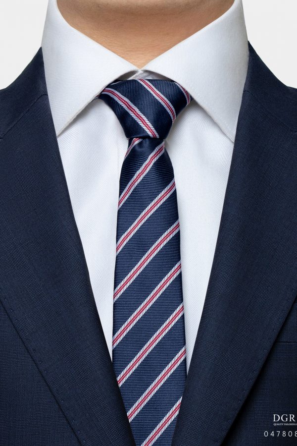 navy stripe redampwhite necktie dgrie 1