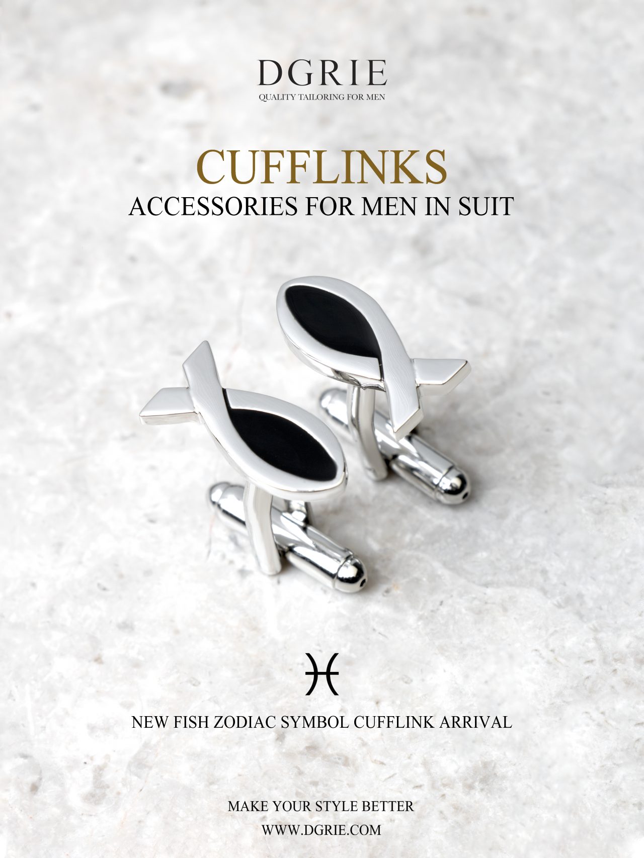 black fish silver cufflink dgrie 3