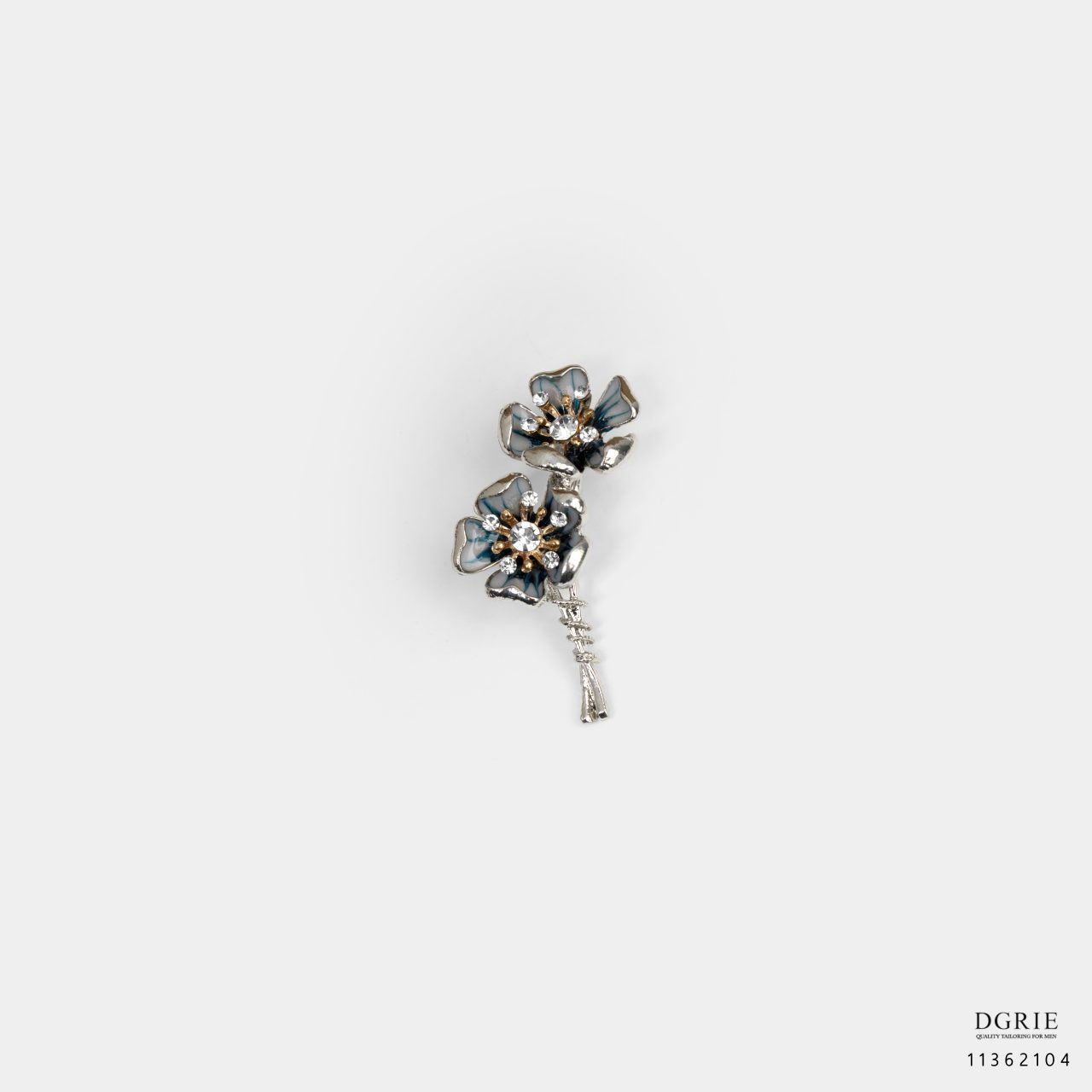 diamond peach flower grey brooch dgrie 1