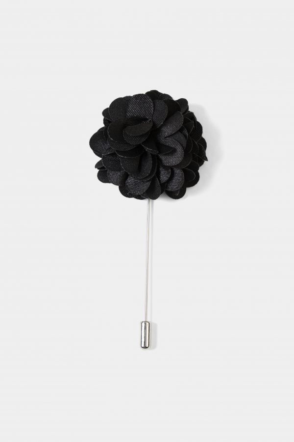 black felt flower lapel pin dgrie