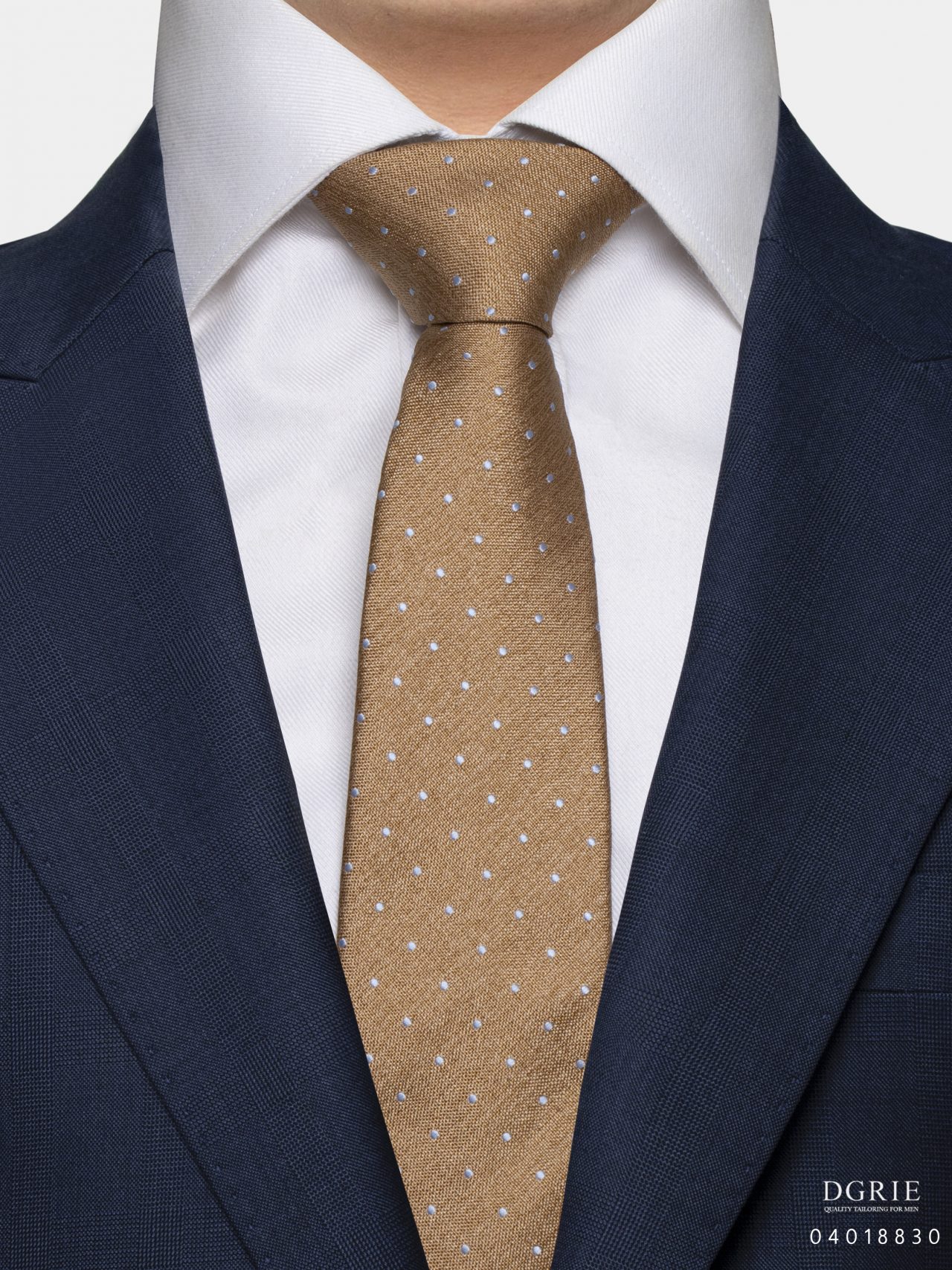 sand yellow mini polka dot necktie dgrie 1