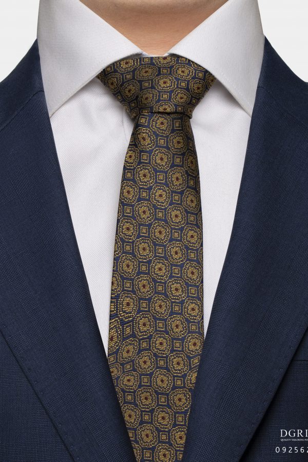 yellow flower dot red and small square 3 inch necktie dgrie 1